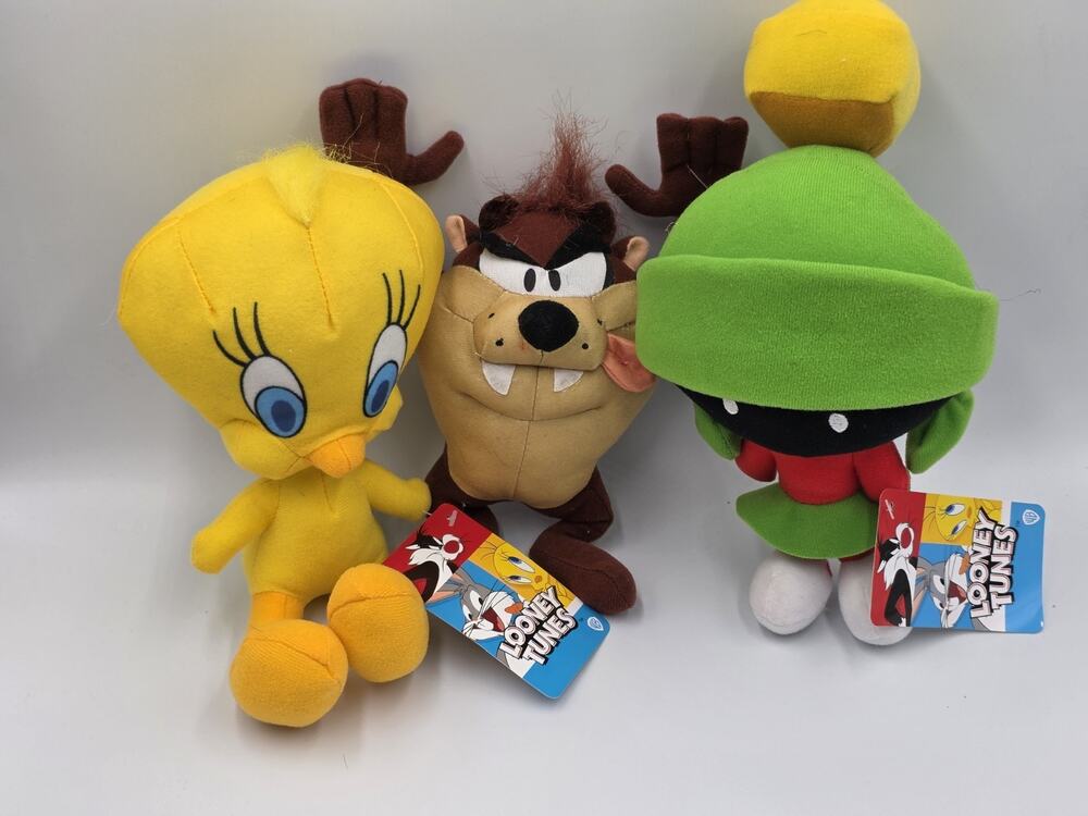 Looney Tunes Plush Set - Tweety, Taz, Marvin - 7" NWT
